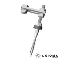 Винт-шуруп двухрезьбовый в сборе, 160 мм, оцинкованная сталь, AXIOMA energy Винт-шуруп двухрезьбовый в сборе, 160 мм, оцинкованная сталь, AXIOMA energy