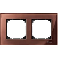 Рамка 2-постовая без перегородки Merten M-Elegance Стекло Махагон MTN4025-3215 