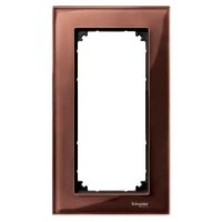 Рамка 2-постовая без перегородки Merten M-Elegance Стекло. Цвет Махагон (MTN4025-3215)