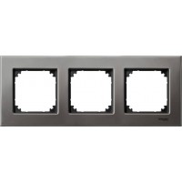 Рамка 3-постова Merten M-Elegance метал. Колір Сірий родій MTN403314 Рамка 3-постова Merten M-Elegance метал. Колір Сірий родій MTN403314