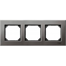 Рамка 3-постова Merten M-Elegance метал. Колір Сірий родій MTN403314 