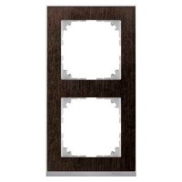 2 постовая рамка Merten M-Pure Decor венге/алюминий (MTN4020-3671) 