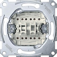 2-клавишный механизм выключателя на два направления Merten System M, 1 полюс, 16А (MTN3626-0000)