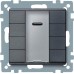 4-кнопковий вимикач KNX plus з ІЧ-приймачем Merten System M. Колір Антрацит MTN627914