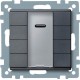 4-кнопковий вимикач KNX plus з ІЧ-приймачем Merten System M. Колір Антрацит MTN627914