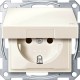 Механізм розетки IP44 з кришкою Merten Shuko, 2 полюса, 16А. Колір Бежевий, MTN2314-0344