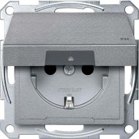 Механізм розетки IP44 з кришкою Merten Shuko, 2 полюса, 16А. Колір Алюміній, MTN2314-0460 Механізм розетки IP44 з кришкою Merten Shuko, 2 полюса, 16А. Колір Алюміній, MTN2314-0460