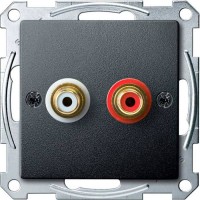 Механизм аудио розетки Merten Антрацит, MTN4350-0414
