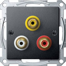 Механізм аудіо/відео розетки Merten колір антрацит MTN4351-0414
