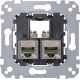 Механізм комп'ютерної розетки RJ45 2 поста, кат. 6 STP, MTN4576-0022