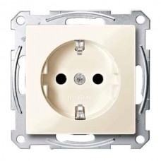 Механізм розетки з заземленням та накладкою Merten Shuko, 2 полюса, 16А. Колір Бежевий, MTN2301-0344