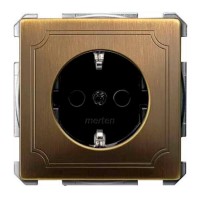 SD Механизм розетки Schuko с заземлением Antique латунь (MTN2300-4143)