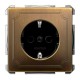 MTN2300-4143 Механізм розетки з захисними шторками та заземленням Merten Shuko, 2 полюса, 16А. Колір Антична латунь