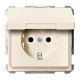 SD Розетка Schuko c крышкой и шторками Antique бежевый (MTN2310-4044)