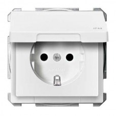 MTN2314-4019 Механизм розетки с крышкой, IP44 Merten Shuko, 2 полюса, 16А Полярно-Белый