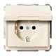 MTN2314-4044 Механізм розетки з кришкою, IP44 Merten Shuko, 2 полюса, 16А. Колір Бежевий