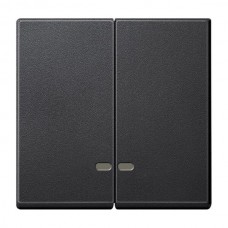 Двойная клавиша с окошком для световой индикации Merten System M. Антрацит MTN3420-0414 Двойная клавиша с окошком для световой индикации Merten System M. Антрацит MTN3420-0414