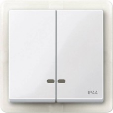 Двойная клавиша с окошком для световой индикации IP44 Merten System M. Полярно-белый MTN3424-0319 Двойная клавиша с окошком для световой индикации IP44 Merten System M. Полярно-белый MTN3424-0319