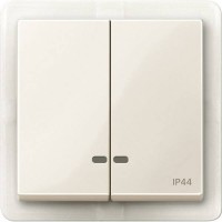 Двойная клавиша с окошком для световой индикации IP44 Merten System M.  Бежевый MTN3424-0344 
