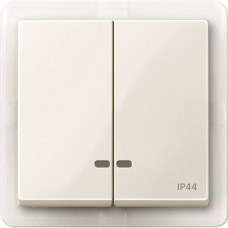 Двойная клавиша с окошком для световой индикации IP44 Merten System M. Бежевый MTN3424-0344 Двойная клавиша с окошком для световой индикации IP44 Merten System M. Бежевый MTN3424-0344