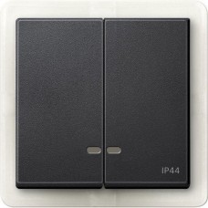Двойная клавиша с окошком для световой индикации IP44 Merten System M. Антрацит MTN3424-0414 Двойная клавиша с окошком для световой индикации IP44 Merten System M. Антрацит MTN3424-0414
