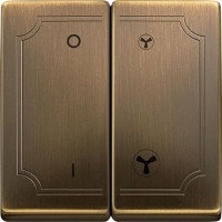 Подвійна клавіша для механізма вимикача вентилятора Merten System Design. Колір Антична латунь MTN411943 