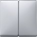 Подвійна клавіша вимикача Merten System Design. Колір Алюміній MTN412560 