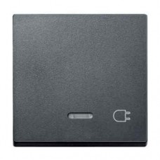 MTN431714 Клавиша с окошком для световой индикации и пиктограммой «вилка» Merten System M.  Антрацит