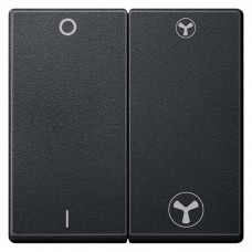 Двойная клавиша для механизма выключателя вентилятора Merten System M. Цвет Антрацит (ЕІ-00019374)