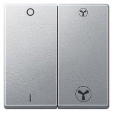 Двойная клавиша для механизма выключателя вентилятора Merten System M. Цвет Алюминий (MTN435060)