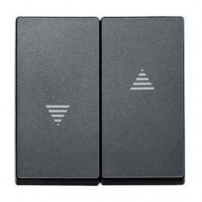 Двойная клавиша для клавишного и кнопочного выключателя рольставней Merten System M. Цвет Антрацит (MTN435514)