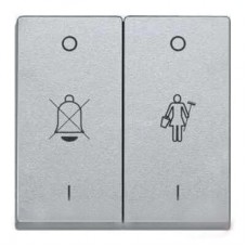 Двойная клавиша с пиктограммами «перечеркнутый звонок» и «горничная» Merten System M. Цвет Алюминий MTN435660