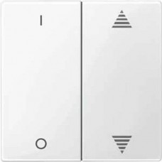 Клавиша для модуля 2-кнопочного выключателя KNX с символами I/0 и вверх/вниз Merten System M.  Полярно-белый MTN619519 