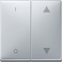 Клавиша для модуля 2-кнопочного выключателя KNX с символами I/0 и стрелками вверх/вниз Merten System Design.  Алюминий MTN626660 