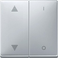 Клавиша для модуля 2-кнопочного выключателя KNX с символами стрелок вверх/вниз и I/0 Merten System Design.  Алюминий MTN626760 