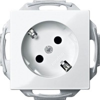 Механизм розетки с заземлением и шторками Merten Schuko 45°, 2 полюса, 16А (MTN2370-0325)