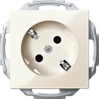 Механизм розетки с заземлением и шторками Merten Schuko 45°, 2 полюса, 16А (MTN2370-0344)
