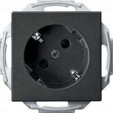 Механізм розетки з заземленням та шторками Merten Schuko 45°, 2 полюса, 16А. Колір Антрацит, MTN2370-0414