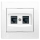 AYA4400121 Розетка комп'ютерна подвійна RJ45, кат.5e, 125 МГц, UTP серії Anya