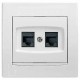 AYA4400123 Розетка компьютерная двойная RJ45, кат.5e, 125 МГц, UTP серии Anya AYA4400123 Розетка компьютерная двойная RJ45, кат.5e, 125 МГц, UTP серии Anya