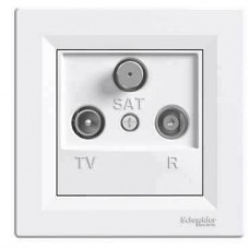 ⚡Розетка TV-R-SAT кінцева 1 dB Asfora біла (EPH3500121)