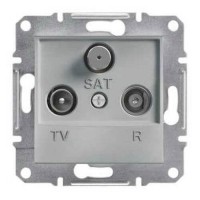 ⚡Розетка TV-R-SAT прохідна 4 dB Asfora алюміній (EPH3500261) ⚡Розетка TV-R-SAT прохідна 4 dB Asfora алюміній (EPH3500261)