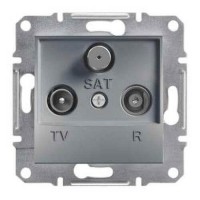 ⚡Розетка TV-R-SAT прохідна 8 dB Asfora сталь (EPH3500362)