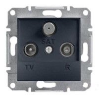 ⚡Розетка TV-R-SAT прохідна 8 dB Asfora антрацит (EPH3500371) ⚡Розетка TV-R-SAT прохідна 8 dB Asfora антрацит (EPH3500371)