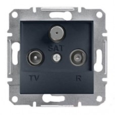 ⚡Розетка TV-R-SAT кінцева 1 dB Asfora антрацит (EPH3500171)