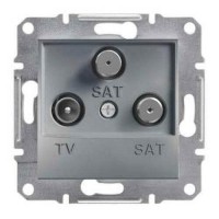 ⚡Розетка TV-SAT-SAT концевая 1 dB Asfora сталь (EPH3600162)