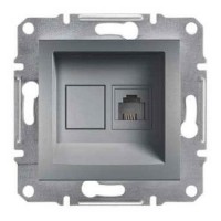 ⚡Розетка телефонна RJ11 Asfora сталь (EPH4100162)