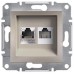 Розетка двойная телефонная RJ11 + компьютерная RJ45 Asfora бронза (EPH4900169)