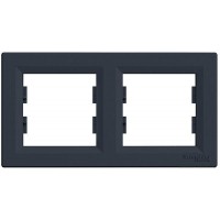 ⚡Рамка 2-х постова горизонтальна Asfora антрацит (EPH5800271)