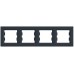 Рамка 4-х постова горизонтальна Schneider Electric серії Asfora антрацит (EPH5800471)